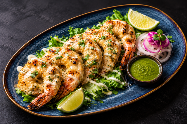 Creamy Malai Shrimp.