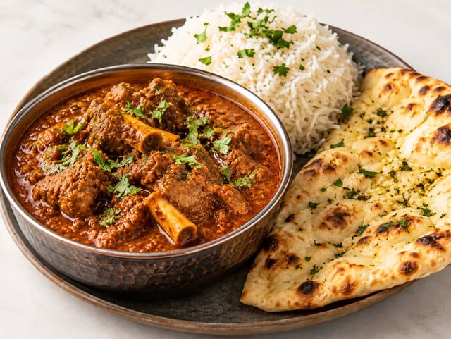Spicy Goat Curry Lunch.