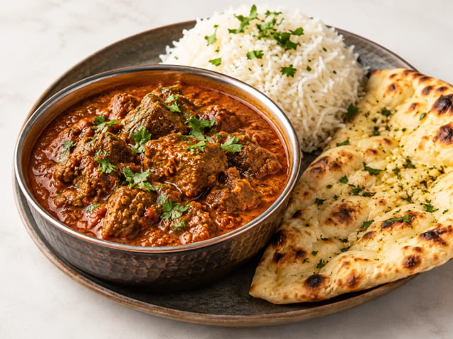 Classic Lamb Curry Lunch.