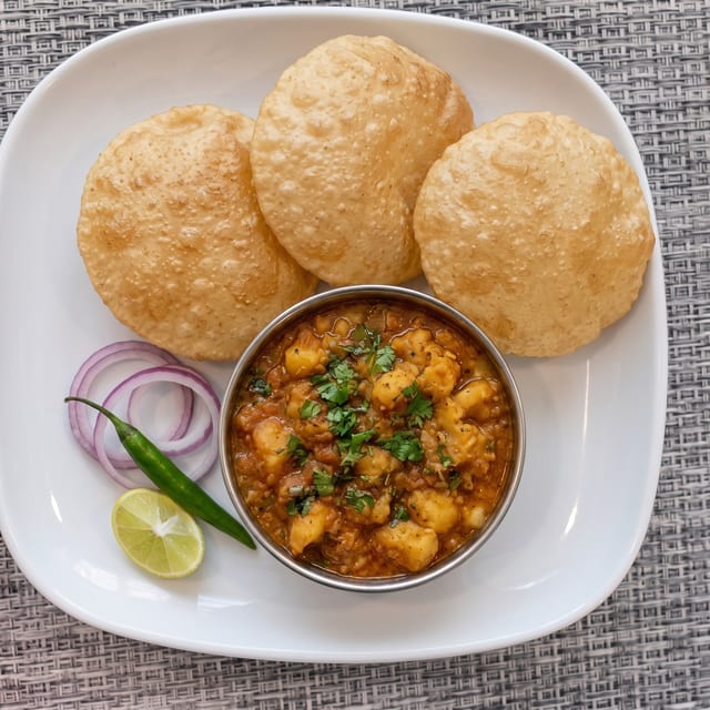 Homestyle Poori & Aloo Bhaji.