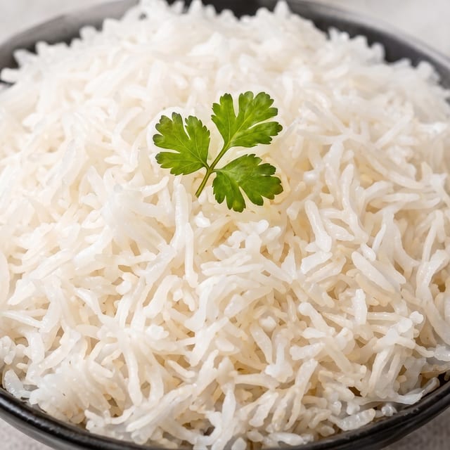 Steamed Basmati Rice.