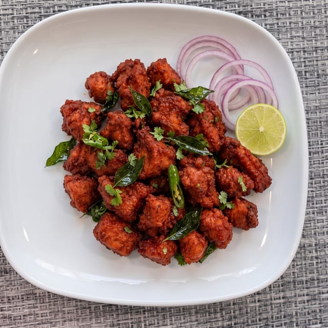 Crispy Chicken 65 Bites.